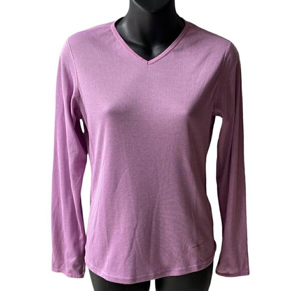 Patagonia Capilene 2 Long Sleeve  Baselayer V-Neck Top Women’s S Mauve Pink - Picture 1 of 9